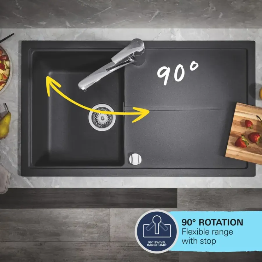 Grohe keukenkraan Quickfix Start uitrekbaar zwart