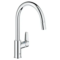 Grohe Keukenmengkraan Start Edge Hoge Uitloop Uittrekbare Mousseur Chroom