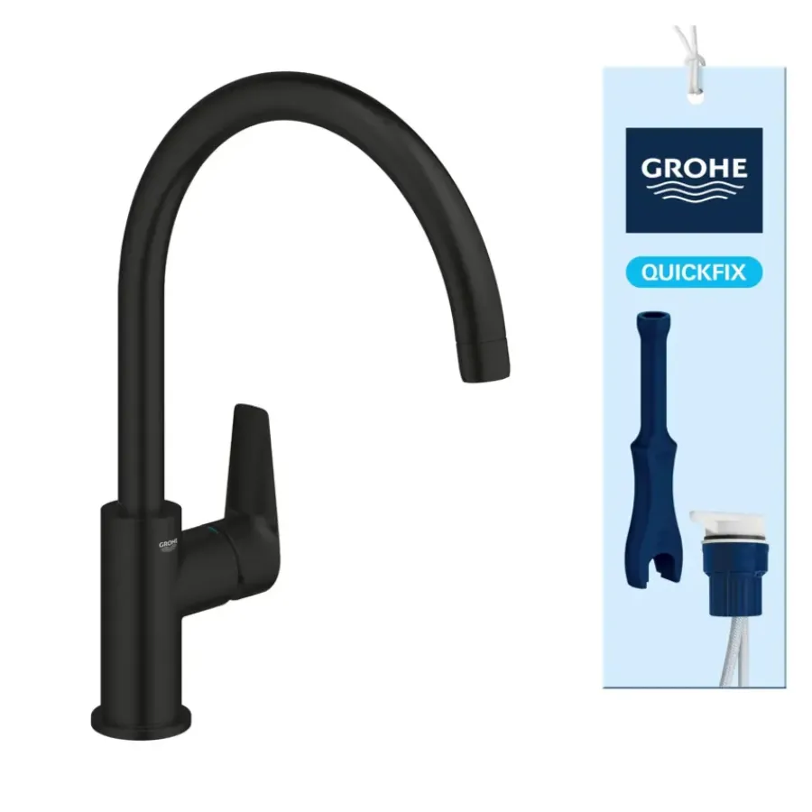 Grohe keukenmengkraan Start Edge hoge uitloop mat zwart