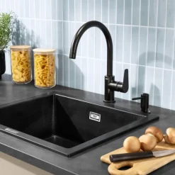 Grohe keukenmengkraan Start Edge hoge uitloop mat zwart