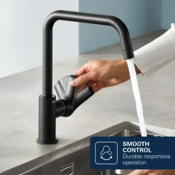 Grohe keukenmengkraan Start Edge hoge uitloop mat zwart