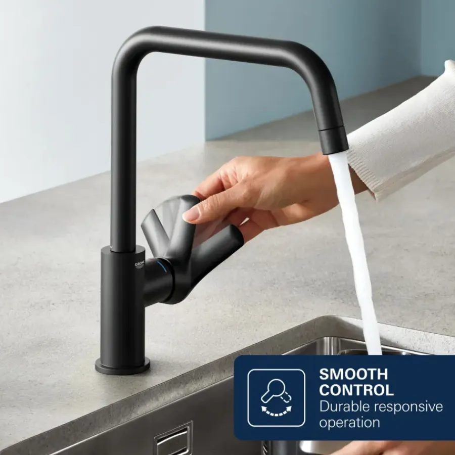Grohe keukenmengkraan Start Edge hoge uitloop mat zwart