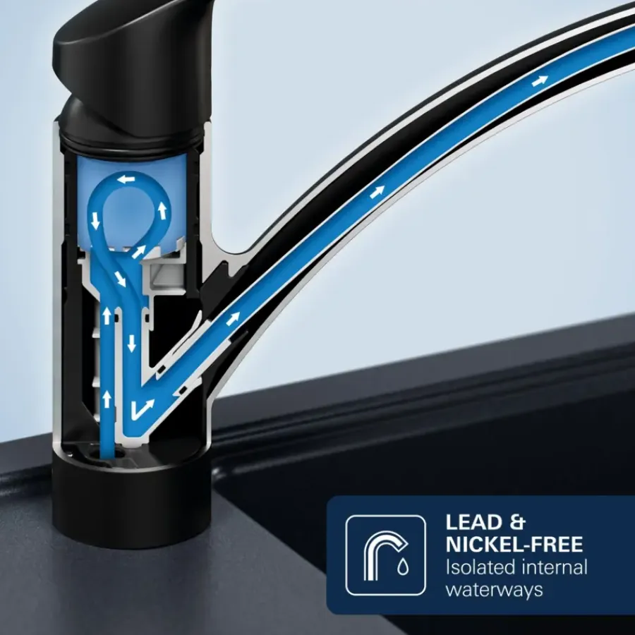 Grohe keukenmengkraan Start Edge hoge uitloop mat zwart