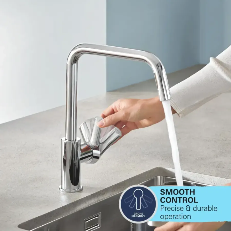 Grohe keukenmengkraan Start hoge uitloop mat zwart