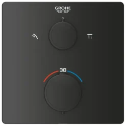 Grohe Precision Thermostat Perfect inbouw douchesysteem met Vitalio Comfort 250 hoofddouche vierkant Mat Zwart
