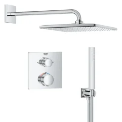 Grohe Precision Thermostat Perfect inbouw douchesysteem met Vitalio Rain Mono 310 hoofddouche vierkant Chroom