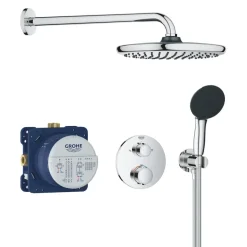 Grohe Precision Thermostat Perfect inbouw douchesysteem met Vitalio Comfort 250 hoofddouche rond Chroom