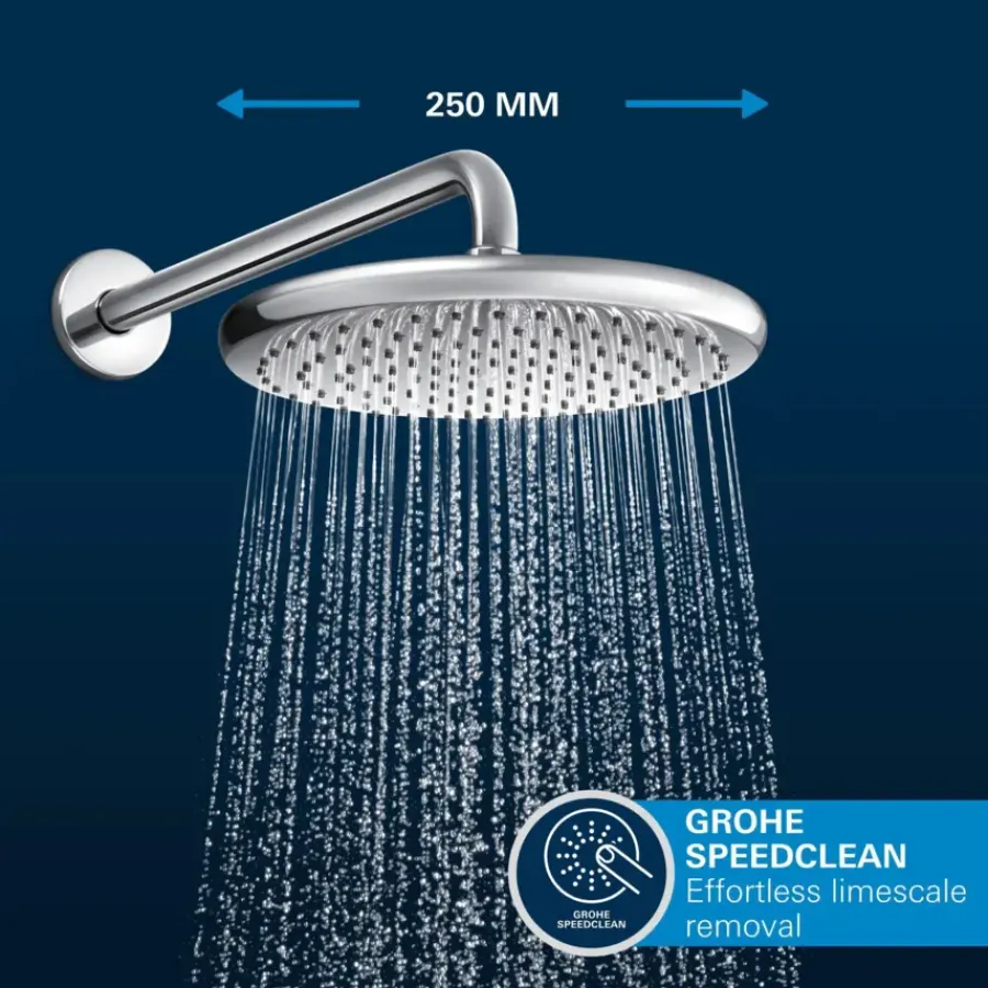 Grohe Precision Thermostat Perfect inbouw douchesysteem met Vitalio Comfort 250 hoofddouche rond Chroom