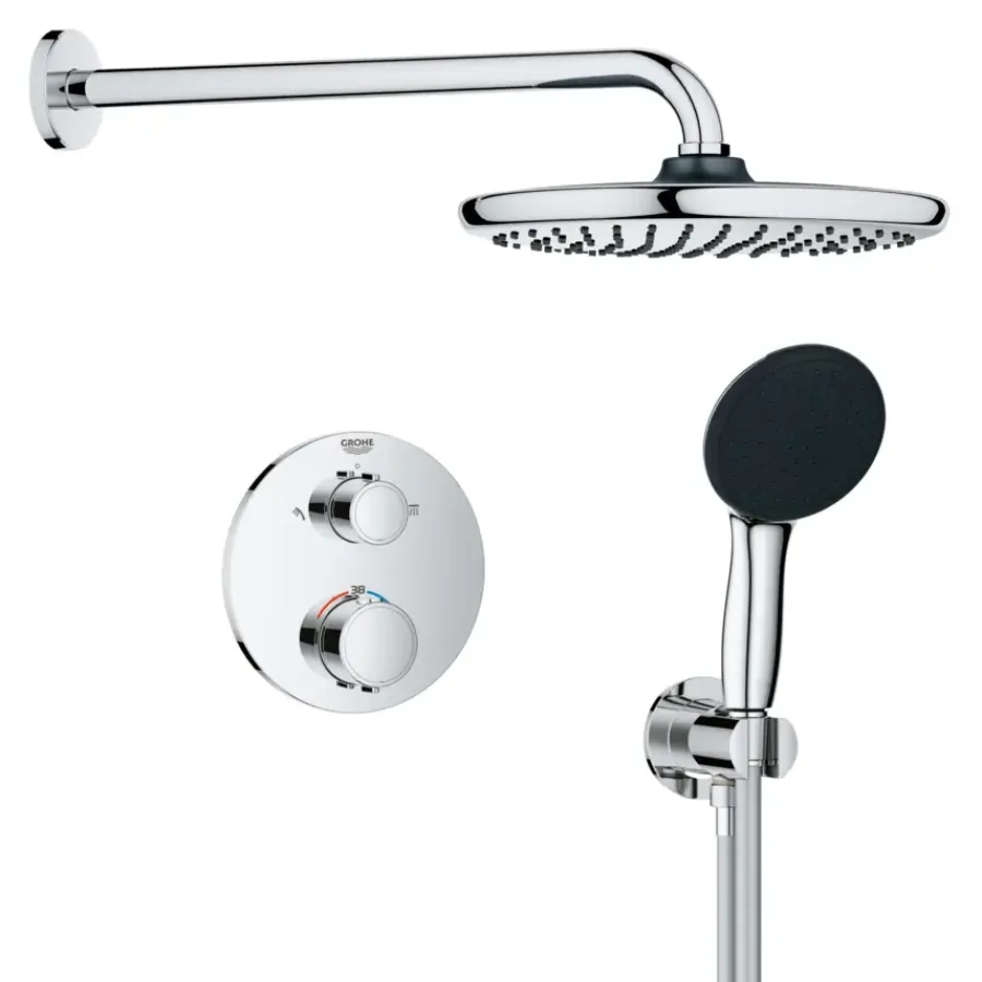 Grohe Precision Thermostat Perfect inbouw douchesysteem met Vitalio Comfort 250 hoofddouche rond Chroom
