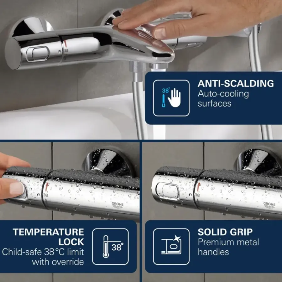 Grohe Precision Trend Cool Touch thermostatische douchekraan 15cm