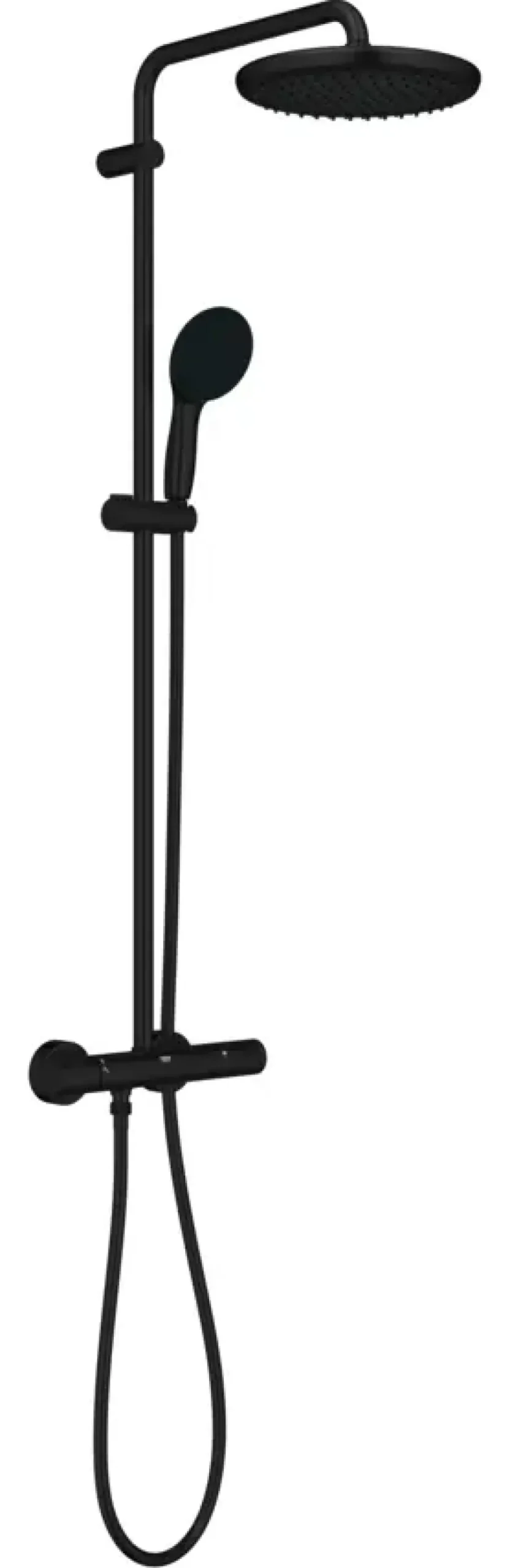 Grohe regendoucheset Quickfix Vitalio Start met handdouche 2 standen zwart - hartafstand kraan 15 cm