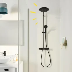 Grohe regendoucheset Quickfix Vitalio Start met handdouche 2 standen zwart - hartafstand kraan 15 cm