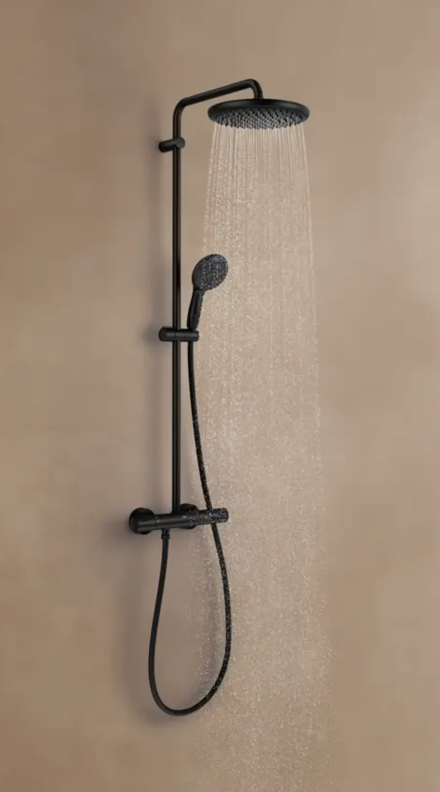 Grohe regendoucheset Quickfix Vitalio Start met handdouche 2 standen zwart - hartafstand kraan 15 cm