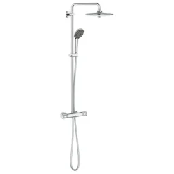 Grohe regendoucheset Quickfix Vitalio Joy - hoofddouche 26 cm - met handdouche en thermostaatkraan 3 standen chroom - hartafstand kraan 15 cm