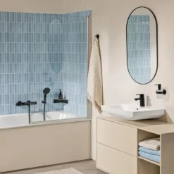 Grohe thermostatische badkraan Precision Feel mat zwart 15 cm