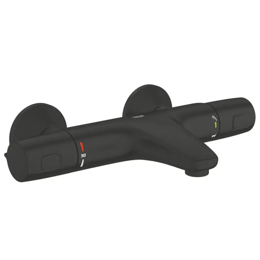 Grohe Thermostatische Badkraan Precision Trend met omstel 15cm Mat Zwart