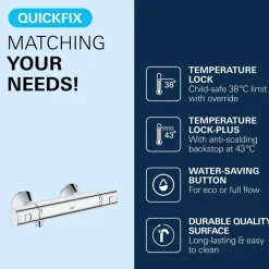 Grohe thermostatische douchekraan Precision Start - chroom 15 cm