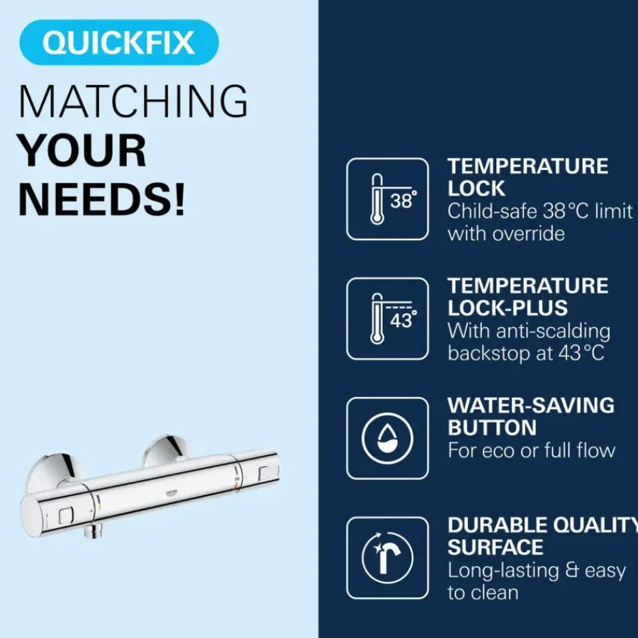 Grohe thermostatische douchekraan Precision Start - chroom 15 cm
