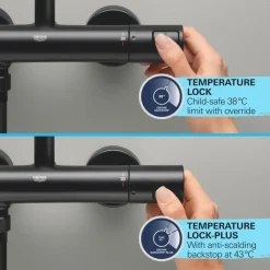 Grohe Vitalio Start doucheset Precision Start met thermostaatkraan mat zwart