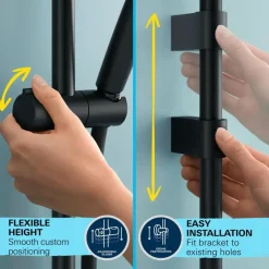 Grohe Vitalio Start doucheset Precision Start met thermostaatkraan mat zwart