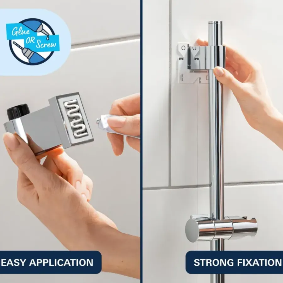 Grohe Vitalio Start 110 glijstangset douche mat zwart 60 cm