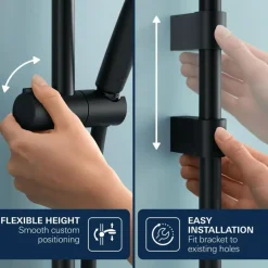 Grohe Vitalio Start 110 glijstangset douche mat zwart 60 cm