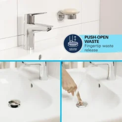 Grohe wastafelkraan Start M-size QuickFix mat zwart