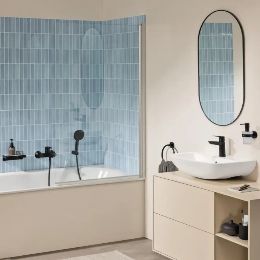 Grohe wastafelmengkraan Start Loop M-Size push open mat zwart