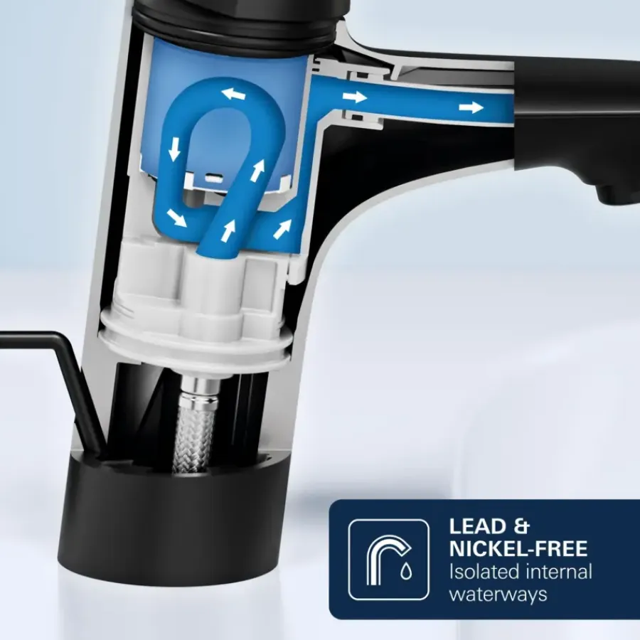 Grohe wastafelmengkraan Start Loop M-Size push open mat zwart