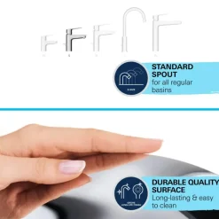 Grohe Wastafelmengkraan Swift S-size Push Open Chroom