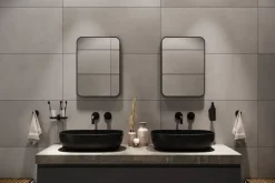 Haceka badkamerspiegel Deco mat zwart 55 x 40 cm rechthoek afgeronde hoeken