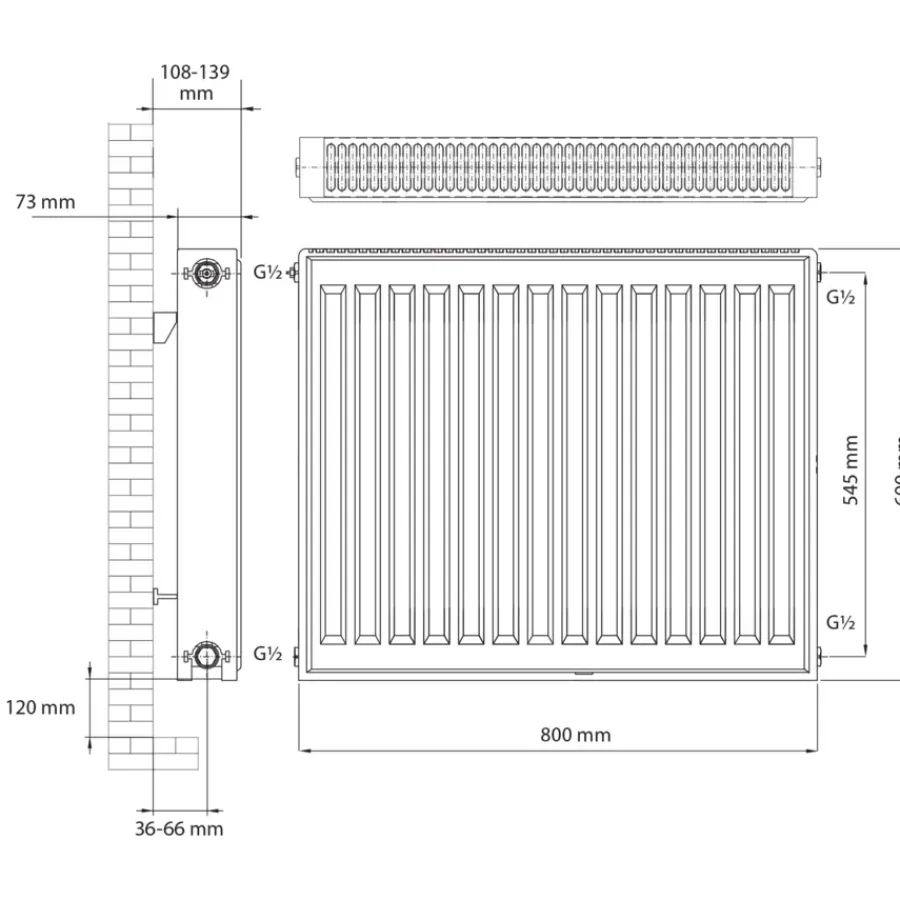 Haceka paneelradiator Imago Una 600 mm x 800 mm