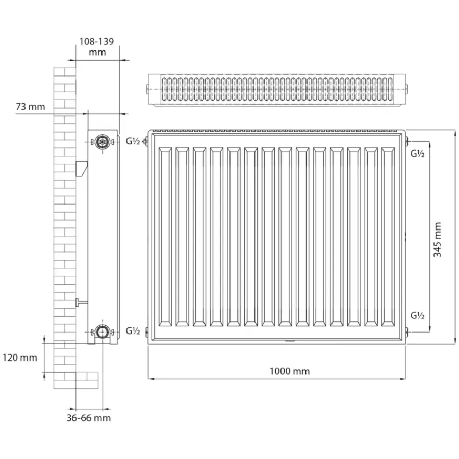 Haceka paneelradiator Imago Una 400 mm x 1000 mm