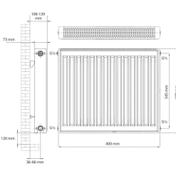 Haceka paneelradiator Imago Una 600 mm x 400 mm