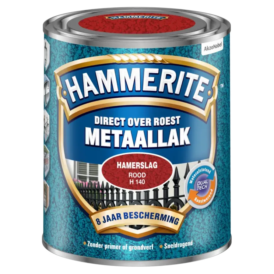 Hammerite Direct over Roest metaallak hamerslag rood 750 ml