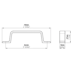 Siro Handgreep Amelie RVS look 94mm