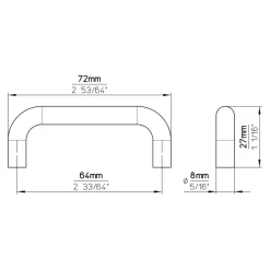 Siro Handgreep Anke zwart 64mm