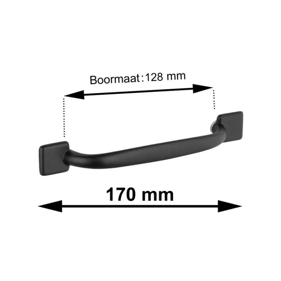 Geen Handgreep Corina zwart 128mm