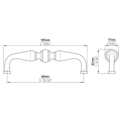 Siro Handgreep Dian tin look 96mm