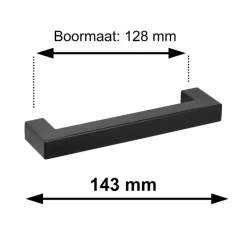 Geen Handgreep Eddy zwart RVS 128 mm
