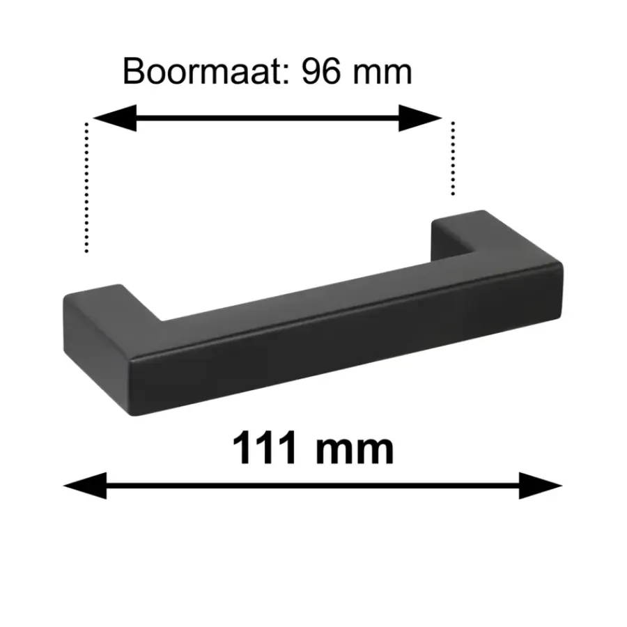 Geen Handgreep Eddy zwart RVS 96 mm