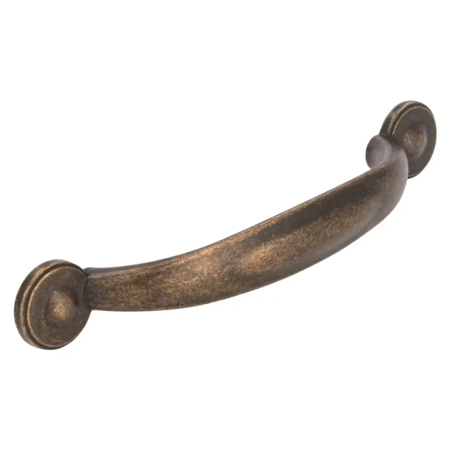 Siro Handgreep Fleur messing antiek 96mm