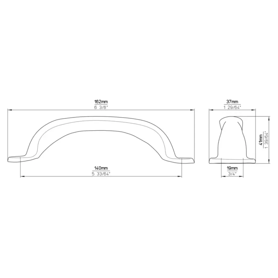 Siro Handgreep Jade zwart 140mm