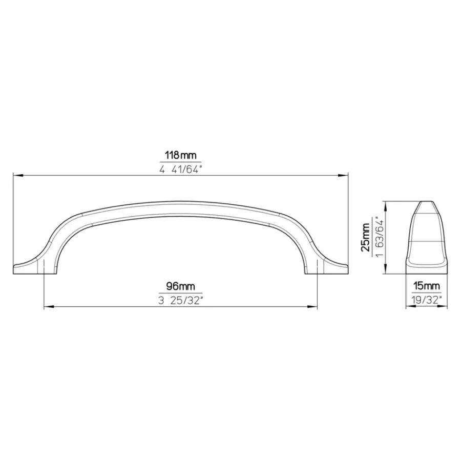 Siro Handgreep Jannie RVS look 118mm