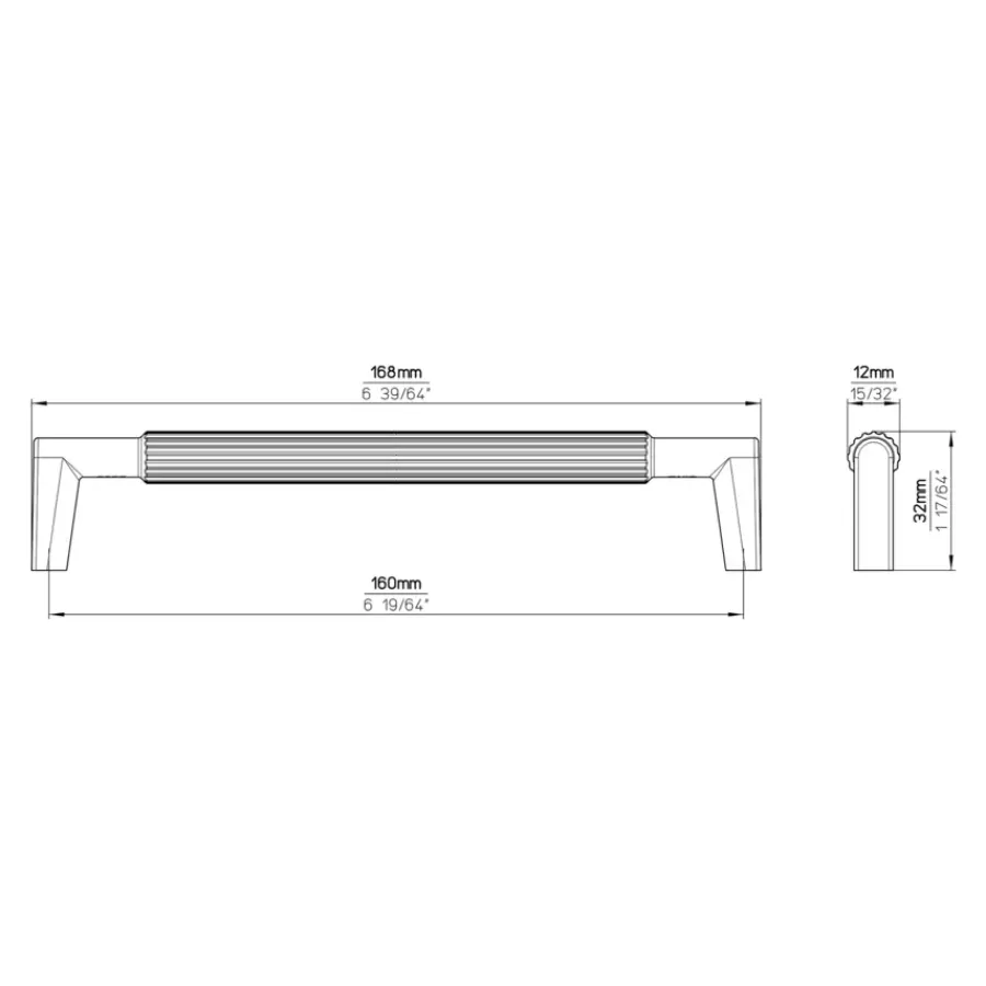 Siro Handgreep Lilly zwart mat 160mm