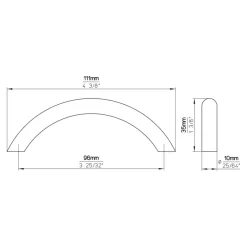 Siro Handgreep Plien RVS 96mm