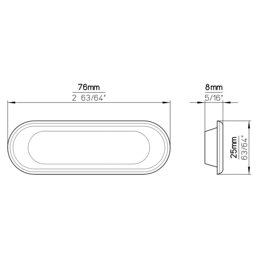 Siro Handgreep Rosa nikkel glans 76mm