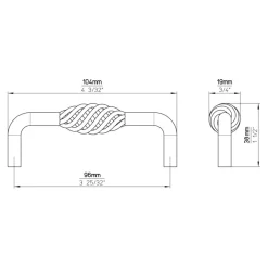 Siro Handgreep Suzan zwart 96mm