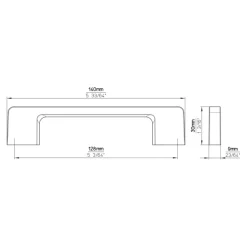 Siro Handgreep Wendy messing gezwart 128mm