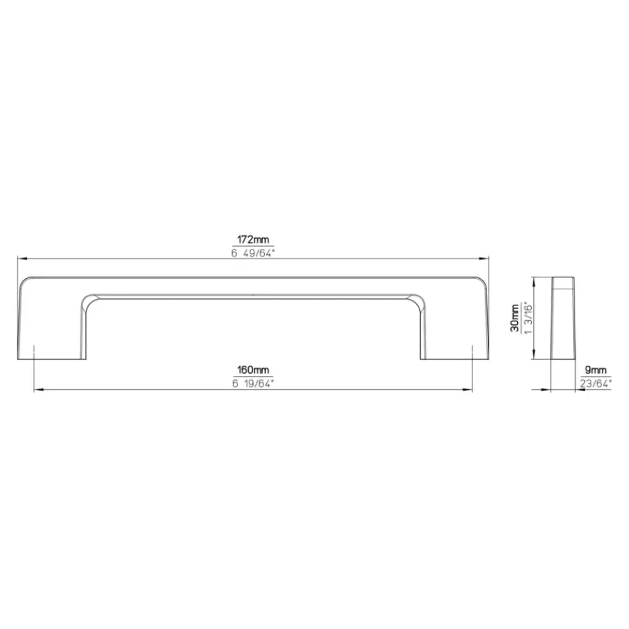 Siro Handgreep Wendy vermessingd 160mm